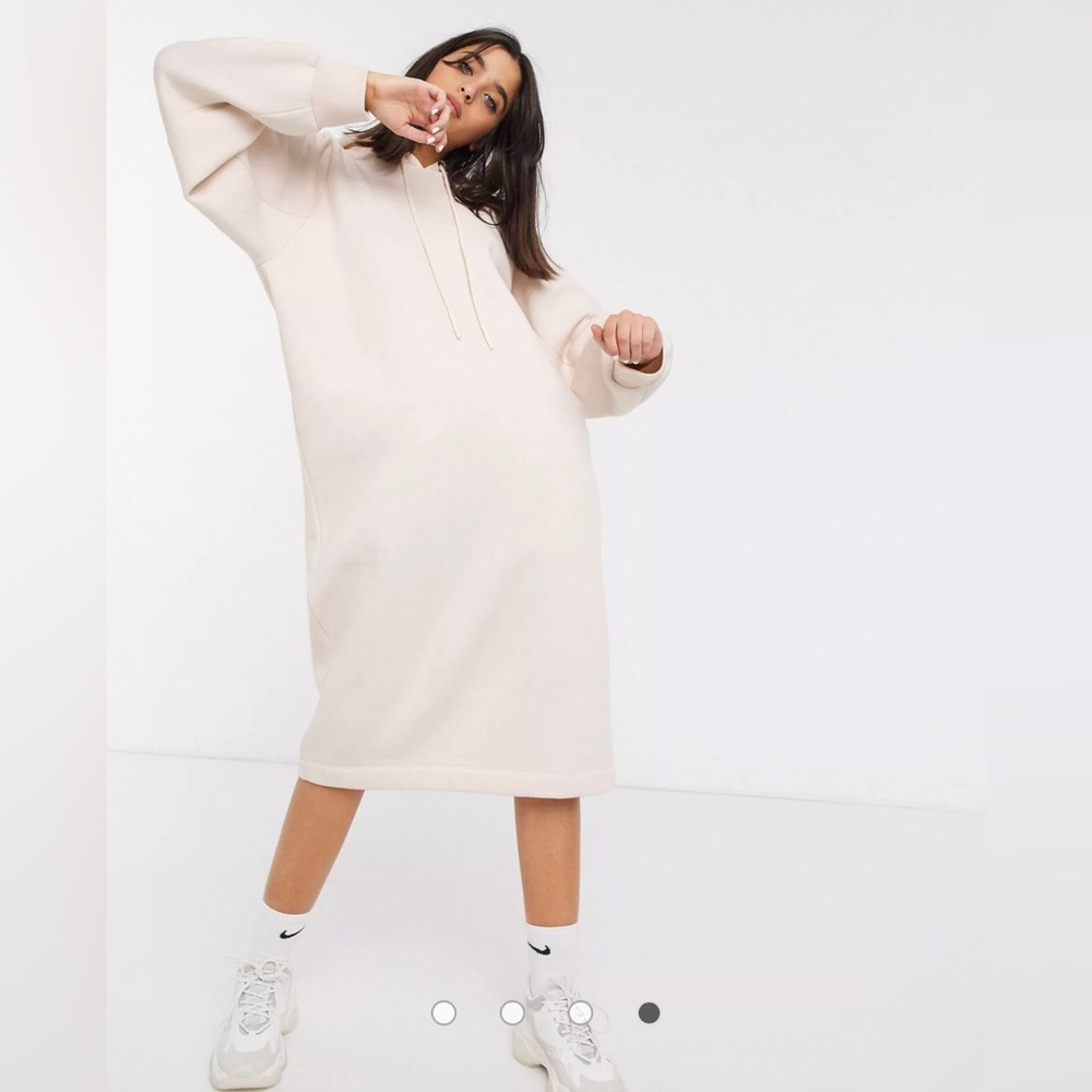 Collusion Maxi Hoodie Dress in Ecru NWOT Size 4